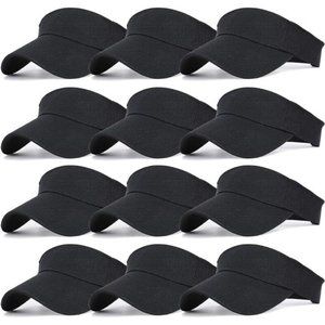 12 Pack Sports Sun Visor Adjustable UV Protection Sun Hat Cap Beach Pool Golf